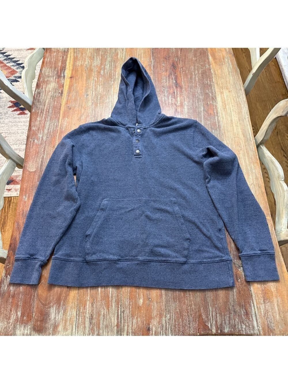 Pact Men's Organic Cotton Snap Neck Hoodie Large